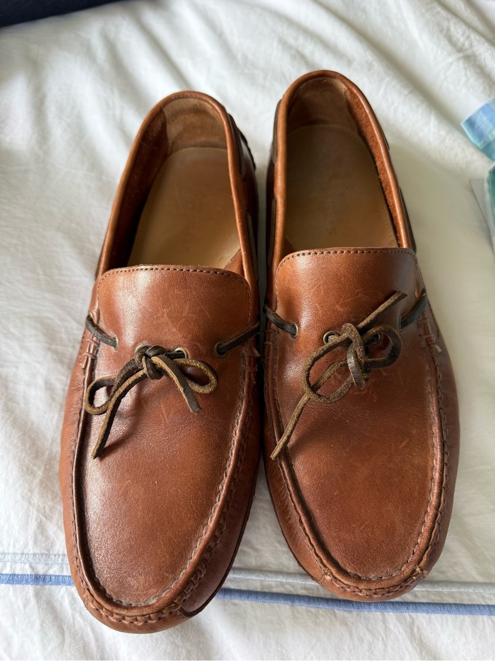 Cole Haan Tan Leather Slip-On Driving Loafers
